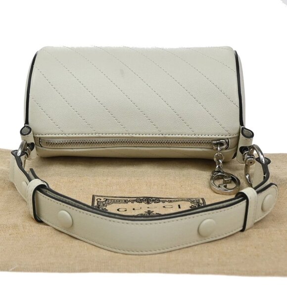 GUCCI Logo Blondie Interlocking GG Mini Shoulder Bag Leather White 728-082725 - Picture 6 of 16